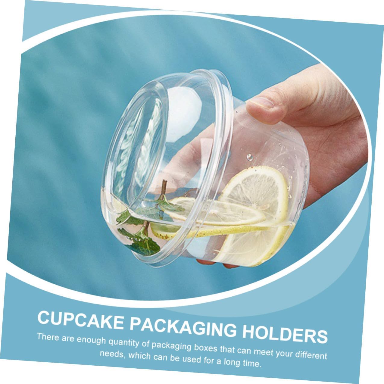 Small Dessert Packaging Boxes with Lid 360ml Dome Food Storage Containers for Candy, Cake, and Fruit Takeout, Single-use Plastic Cupcake Carrier for Bakery and To-go