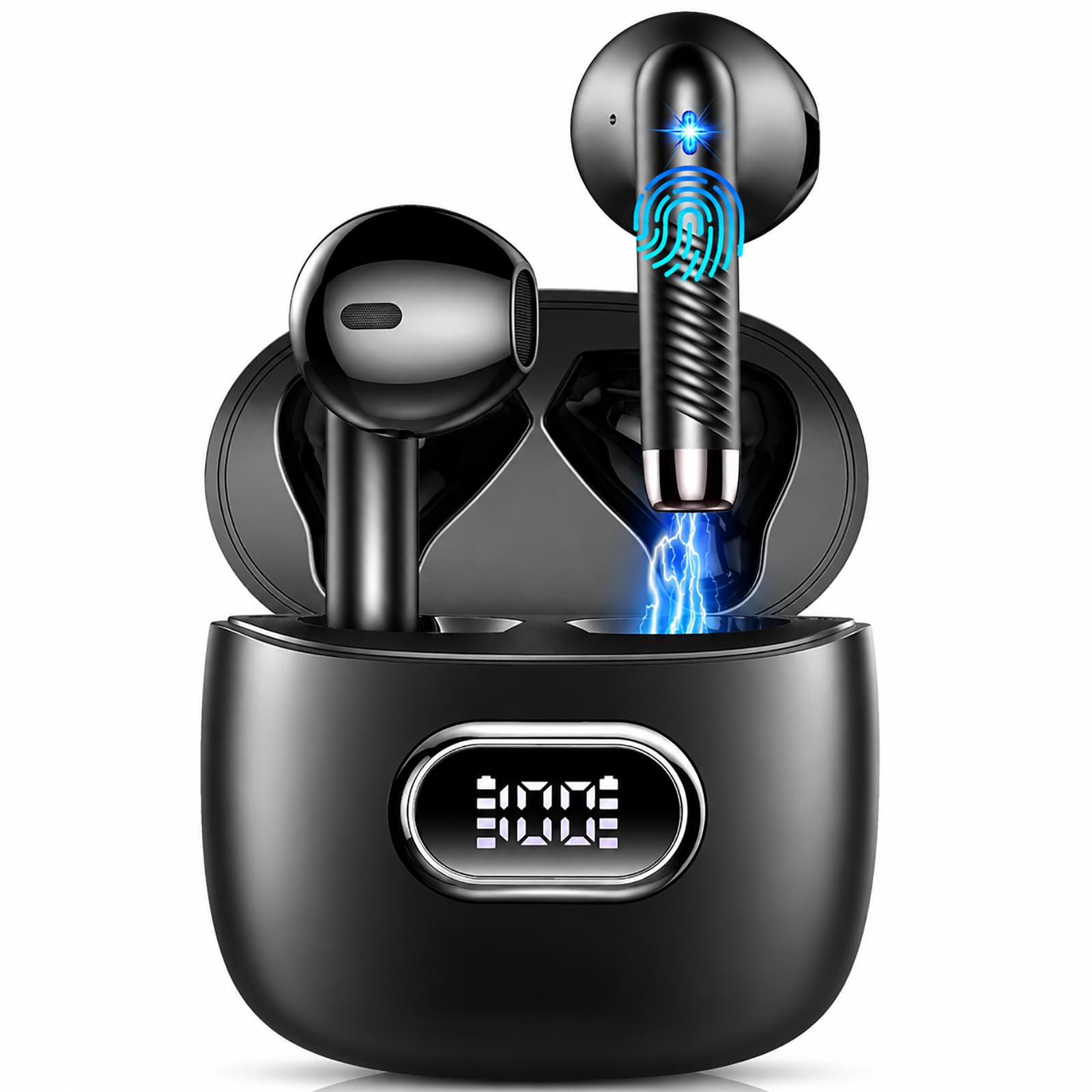 Renimer Bluetooth Kopfhörer Kabellos, 50 Std. Earbuds mit App EQ-Steuerung | 6D Stereo Tiefer Bass, 3g leichte In Ear Ohrhörer, ENC Noise Cancelling, LED Display, USB-C, IPX7 Wasserdicht für Android/iOS