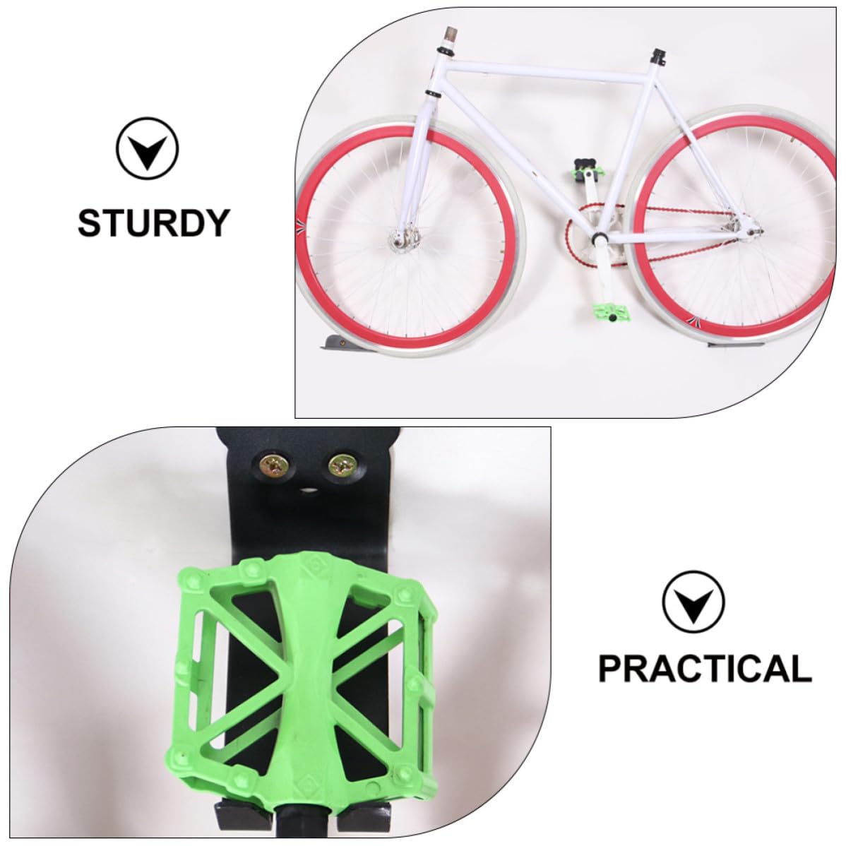Soporte de Pared para Bicicletas de Metal 2 Juegos para Colgar y Organizar Bicicletas en Hogares o Tiendas Práctico y Antideslizante