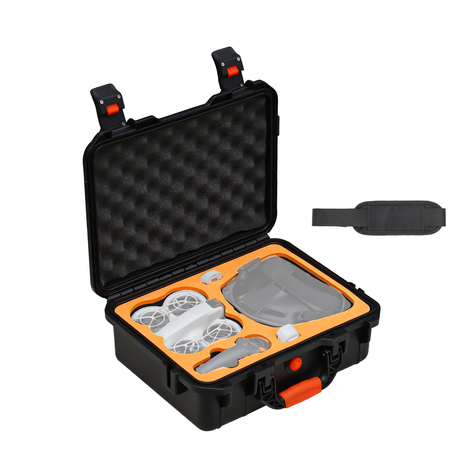 CERFFOOL Portable Case for DJI Neo Motion Fly More Combo Hard Case Waterproof Storage Bag for Goggles N3 Carry Bag Drone Accessories, Suitcase and shoulder straps, Formal