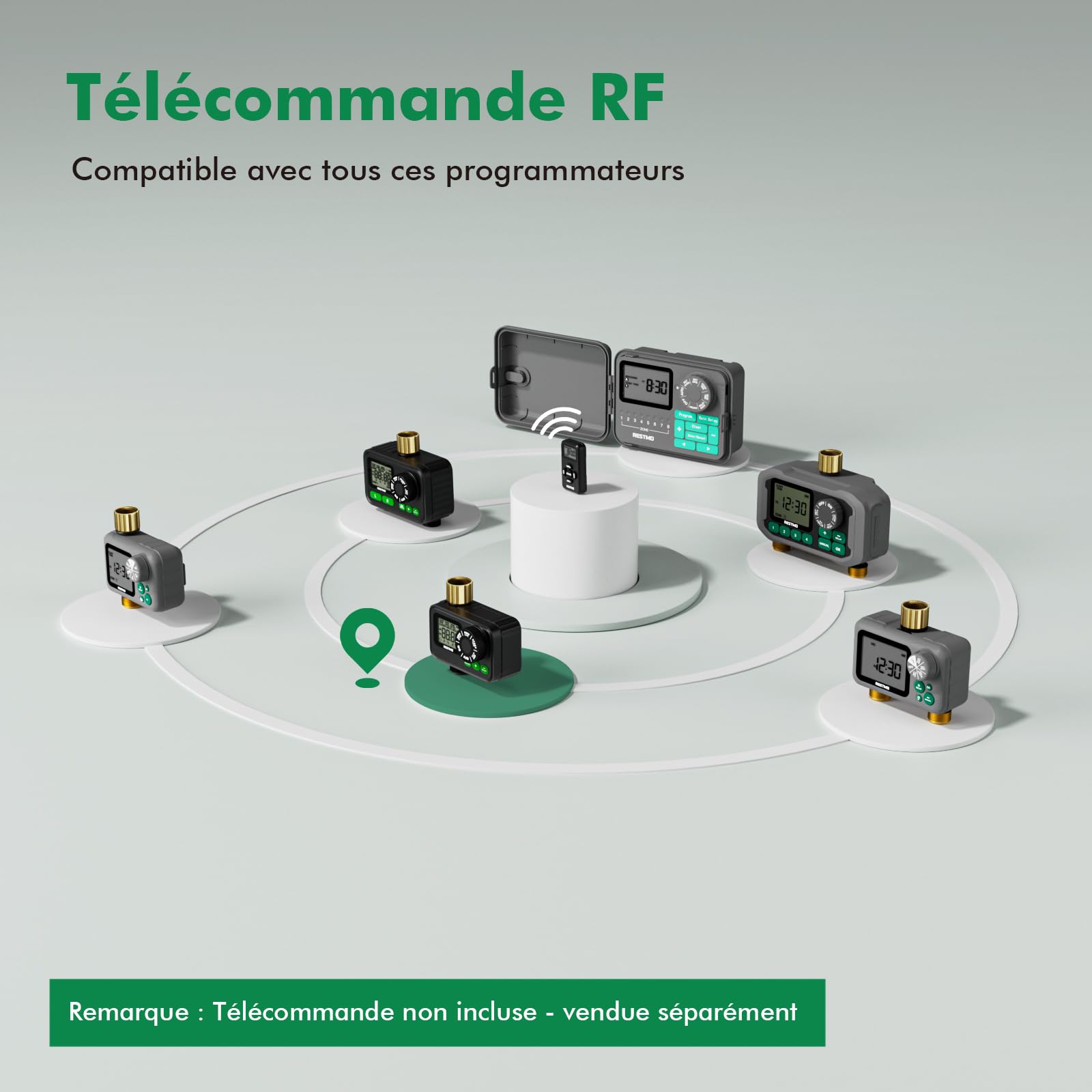 RESTMO Programmateur arrosage numérique 1 Zone pour arrosage de Jardin