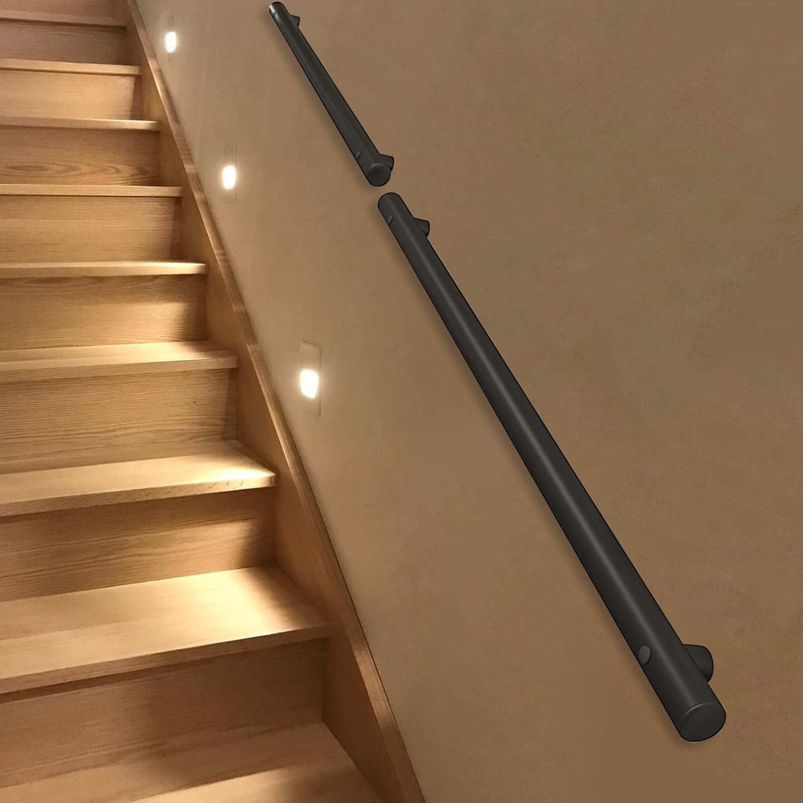 LWJSOCP Stair handrail Stair Handrail, Railing, Stair Banister Support Kit, Stainless Steel Handrails for Indoor and Outdoor Corridors, Support Bar, Straight Grab Bars, Wall Mount for Stair Renovat