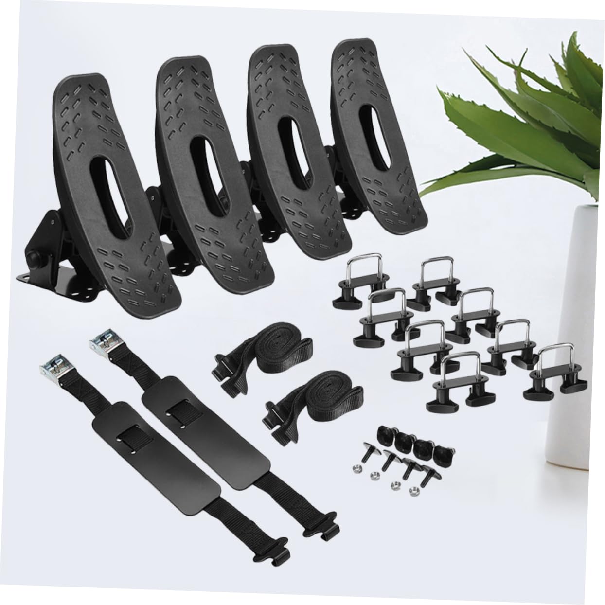 HANABASS Support de Canoë en Fer Noir 1 Set pour Pagaies et Annexe