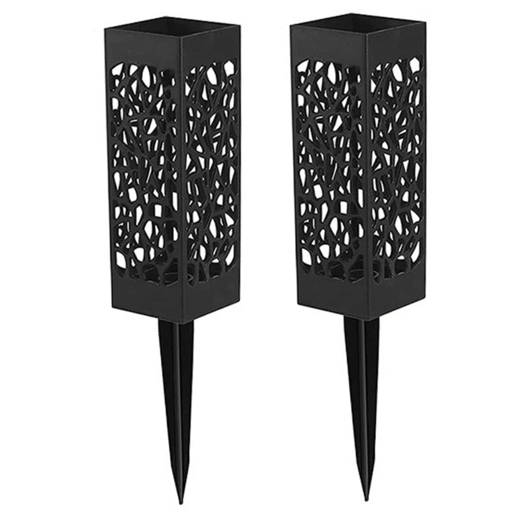 Hperu 2Pcs Memorial Vases For Graves, 2 Pcs 11.4 Inch Black Plastic Memorial Vases With Long Spikes, Cemetery Flower Holders With Drainage Holes For Gravestone Decor