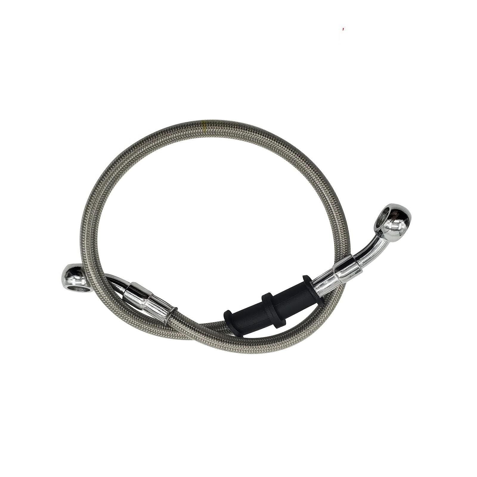Ksxzw Silver Motorbike Part Universal 10Mm 28 Degree Motorcycle Braided Line Steel Brake Hose Cable Pipe Length 50Cm
