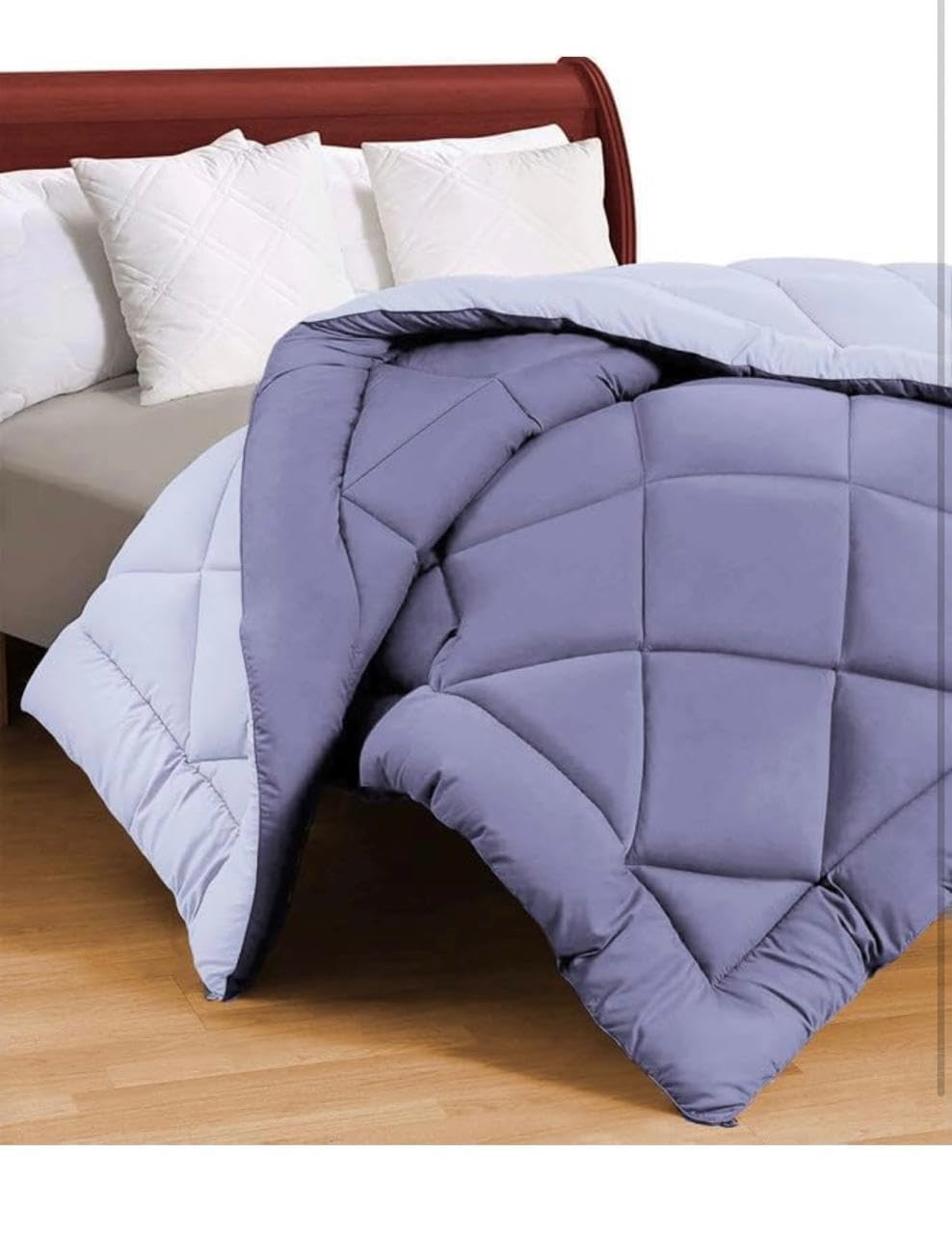 Cozysoft All Season Reversible Double Bed Microfiber Comforter Blanket | Quilt | Dohar | Rajaai | Duvets - 120 GSM (Lavender, 220 x 240 CM)-image-43