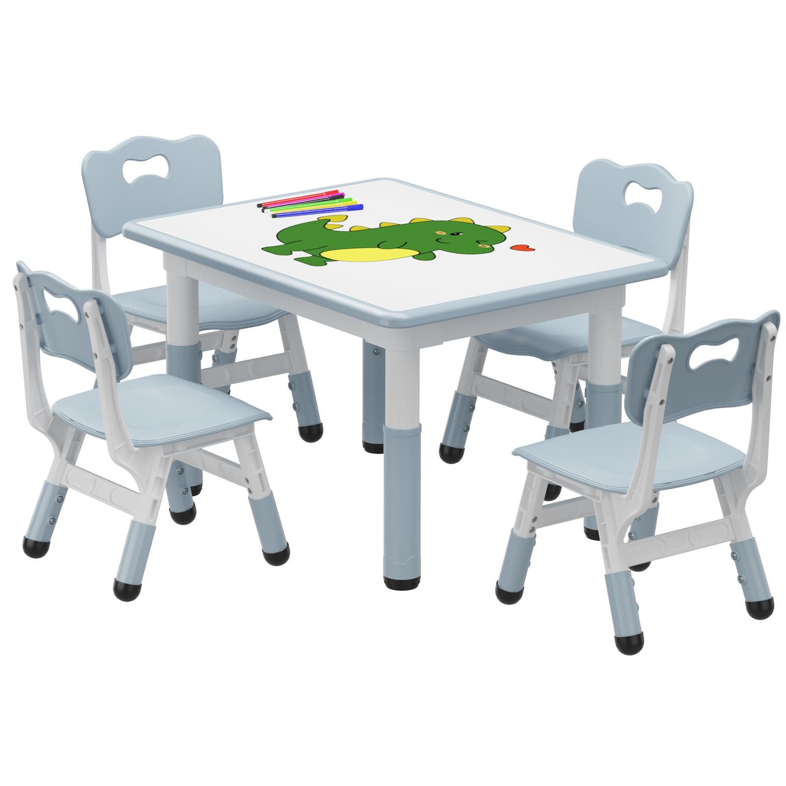 Litake Mesa Infantil Ajustable 4 Sillas Grafiti 80x60cm