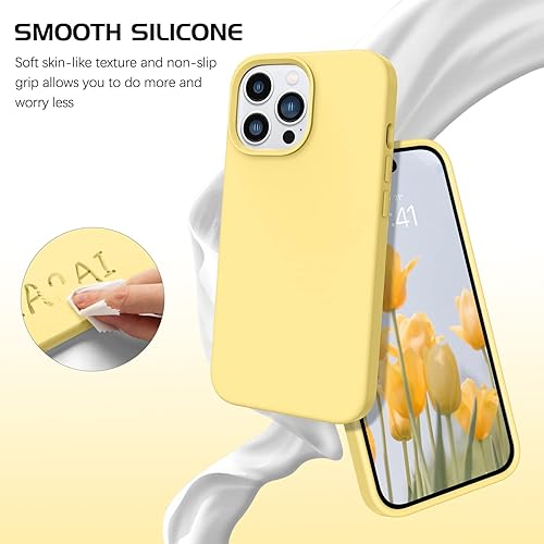 Miniatura 3 de DOMAVER Funda para iPhone 14 Pro, silicona líquida, gel suave, forro de microfibra, funda de cojín a prueba de golpes, funda protectora para iPhone