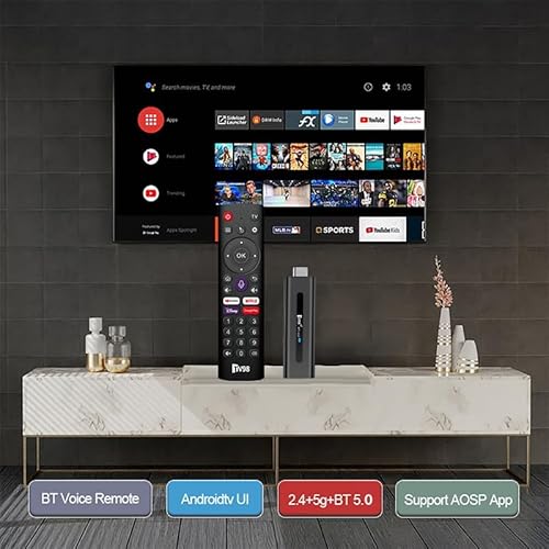 Android 14.0 TV Stick Box, 8K UHD Streaming Player 2025, Smart TV Box mit 2GB RAM 16GB ROM, Dual WiFi 2.4G/5.8G, Bluetooth 5.0, Sprachsteuerung, HDMI Plug & Play Media Player