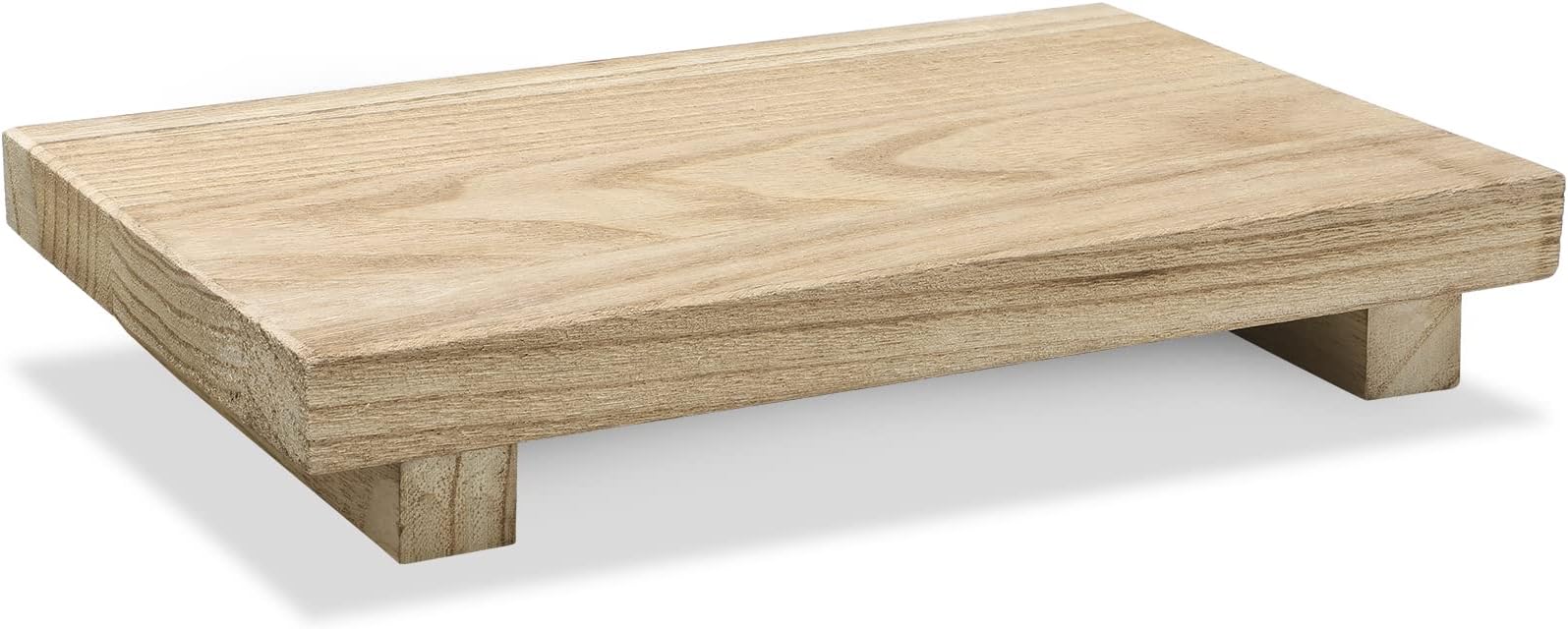 Nuogo Wood Riser Tray Soap, Stand Soap Tray for Kitchen Sink, Wood Pedestal for Kitchen Counter Sink Stand Decorative Rustic Bathroom Dishes Plant Bottles Candles Display(9 x 6 Inch,Natural)