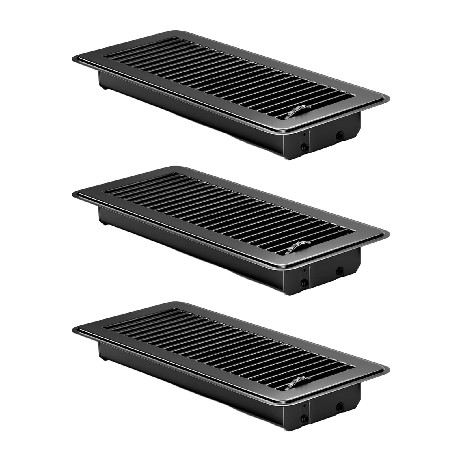 Zyouqi Black 3Pcs 4X10 Inch Aluminum Alloy Ventilation Covers Oxidation Floor Registers For Telecommute Commercial Hvac Applications Aluminum Alloy Hvac Ventilation Grates