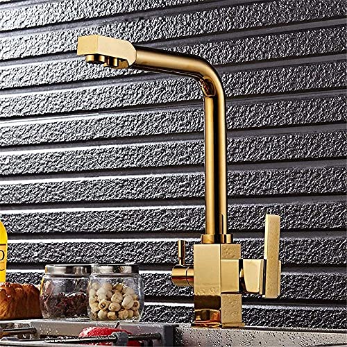 Mitigeur de cuisine or au design luxueux pour évier moderne
