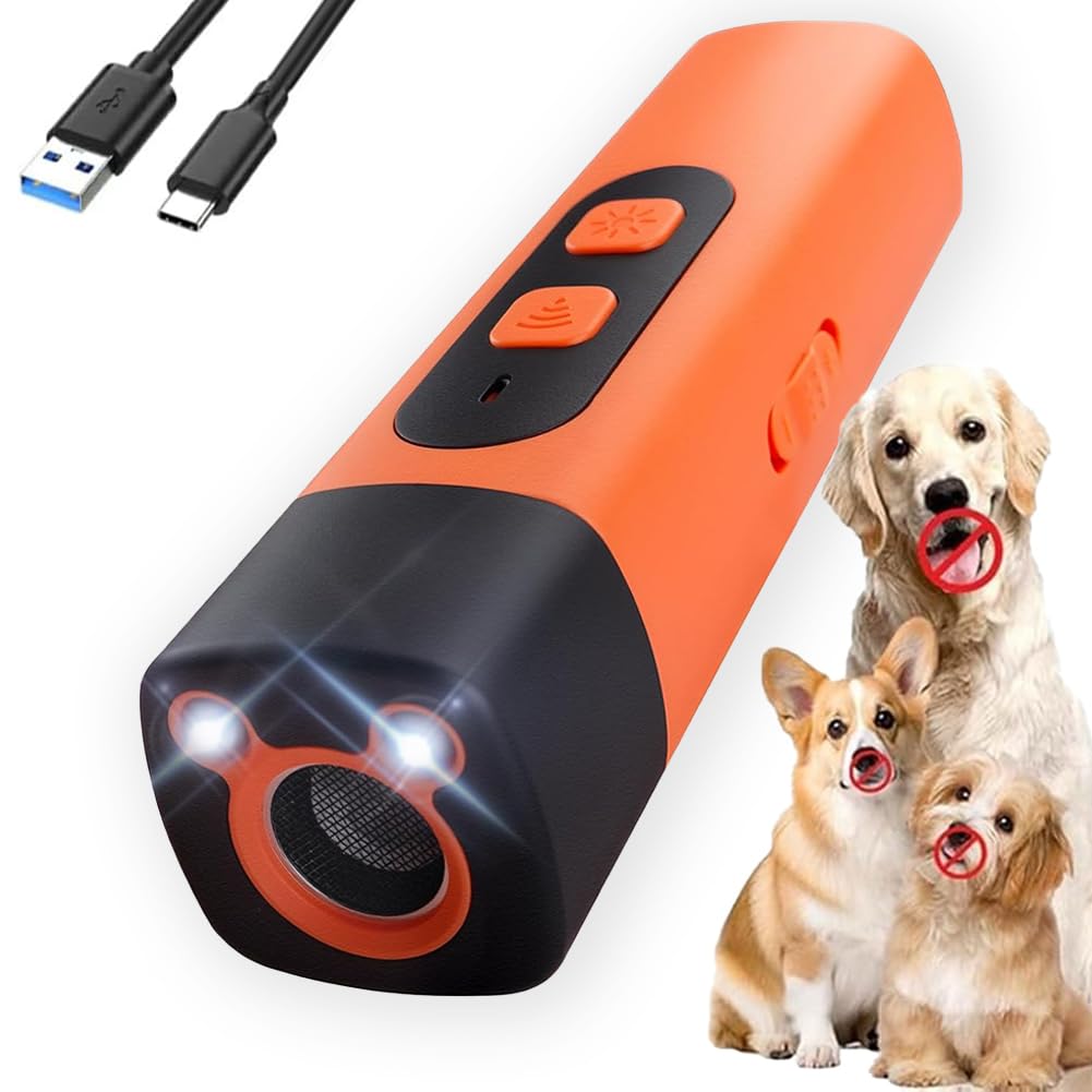 BarkShield Pro – Dispositif Anti-aboiement Rechargeable Avec Lampe Torche LED – Pour Chien, Intérieur Et Extérieur – Nouveau 2025