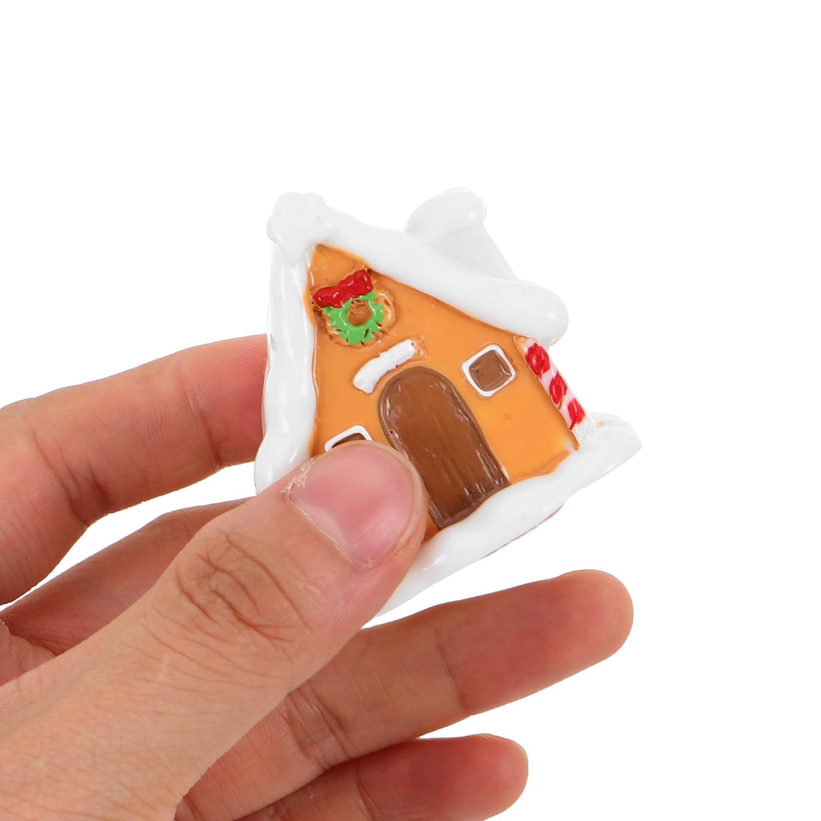 NUOBESTY 30 Piezas Adornos Navideños Mini Casa de Pueblo de Resina Realista