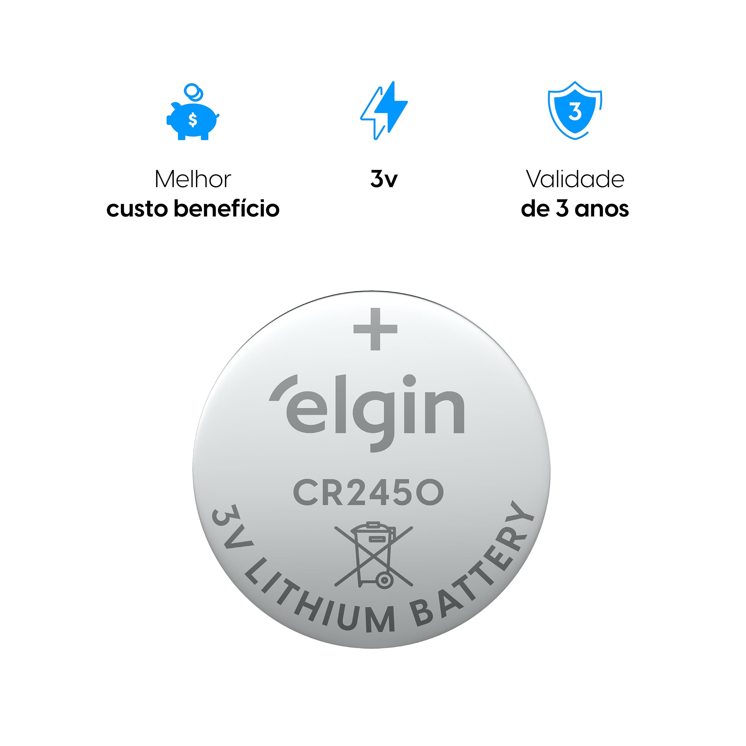 Elgin CR2430 Lot de 5 Piles au Lithium 3 V