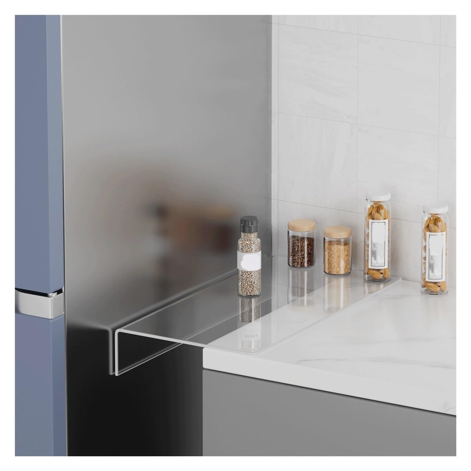 Acrylic Kitchen Refrigerator Gap Partition Countertop Gap Extension Board,Gap Covers Between Countertop and Walls, Refrigerator Side Partition, No