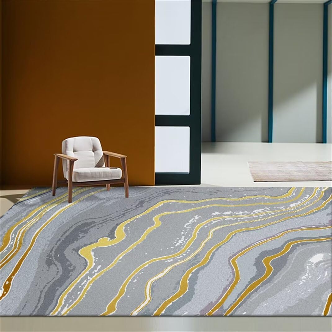 Tapis design salon gris abstrait 120x180cm de qualité supérieure