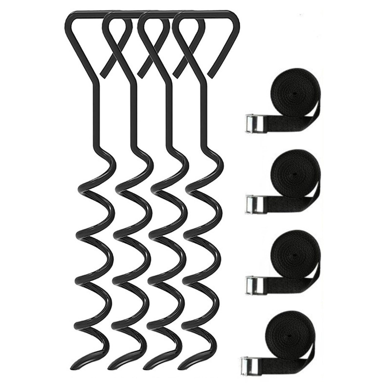 Pali fissaggio a per tenda trampolino da 40 cm, Black | Supporto per a spirale, acciaio zincato, picchetti da per carichi pesanti per tenda trampolino,