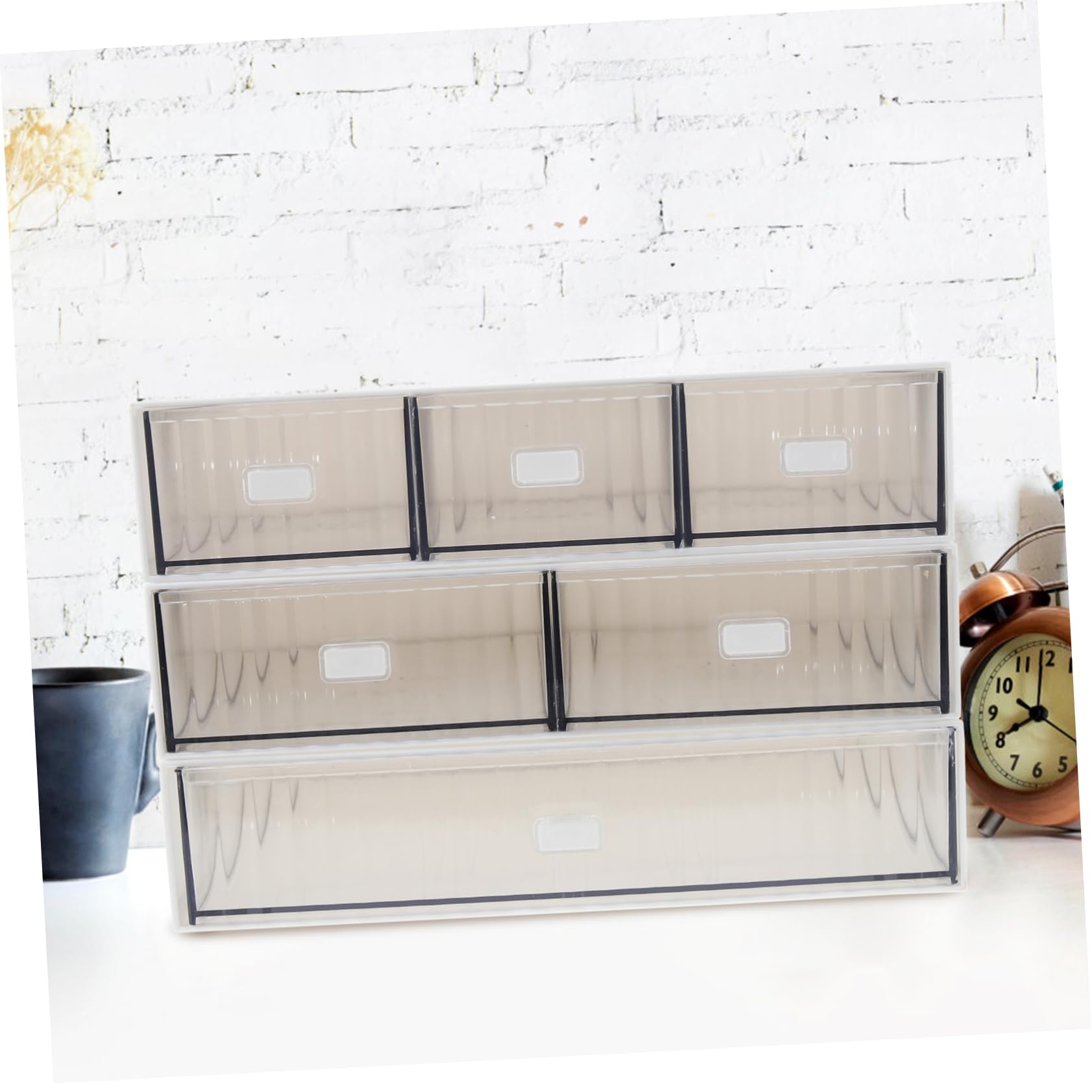 BCOATH 1Set Stackable Drawer Storage Box Multi Functional Decorative Table Organizer for Home Office Efficient Desk Drawer Organizer for Makeup Skincare Supplies