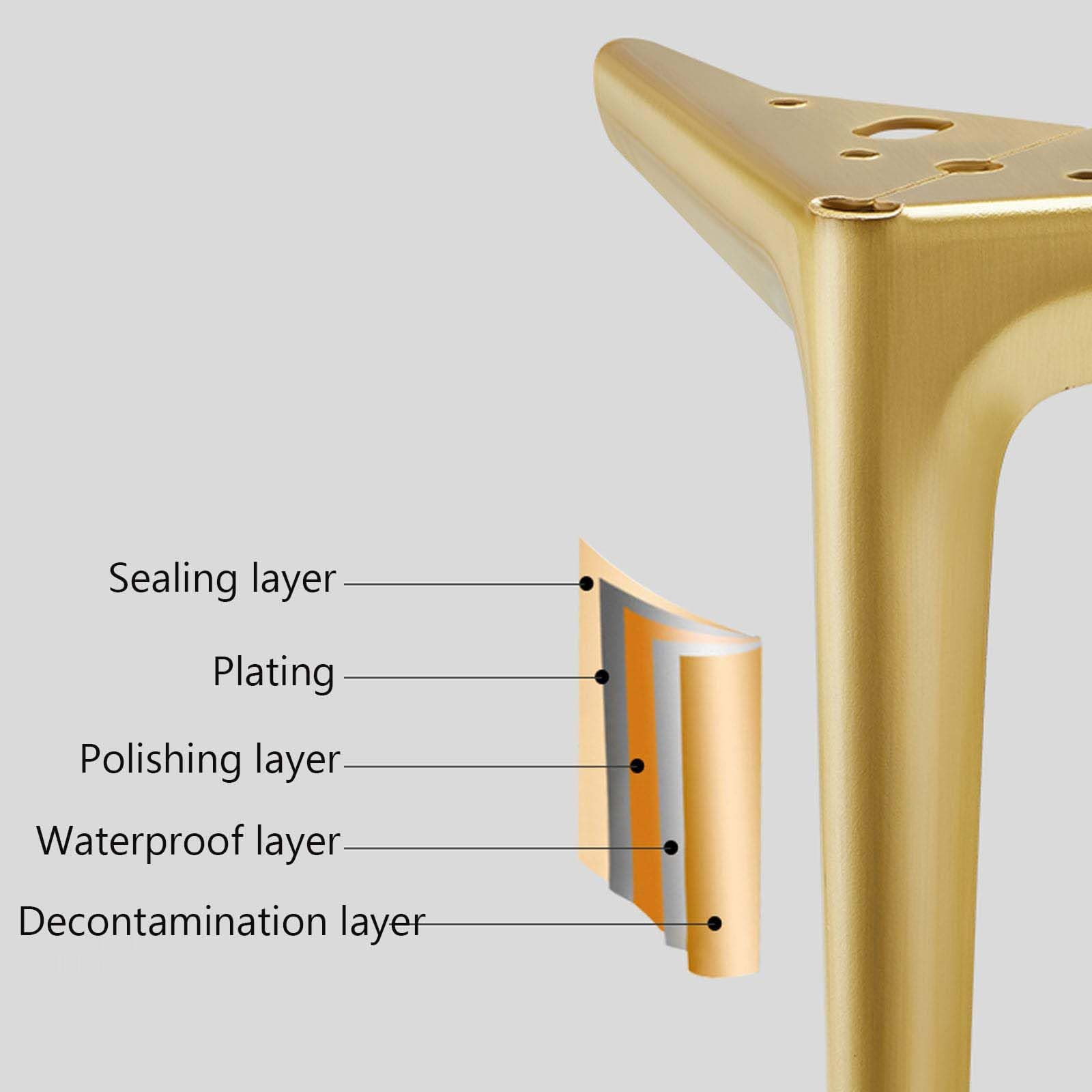 4pcs Pieds De Meuble Metal Noir,Pied De Table Modernes En Métal En Forme De Triangle,Pieds De Rechange Pour Canapé/Armoire/Table De Chevet/Meuble TV/ Meuble De Salle De Bain (12cm/4.7in