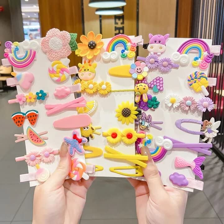 STROWBERRY Unicorn Hair Clips Rainbow Cute Hair Accessories Pins Barrettes Small Hair Clip For Kid Girls & Women (Pack of 12 pcs) - Multi Designs