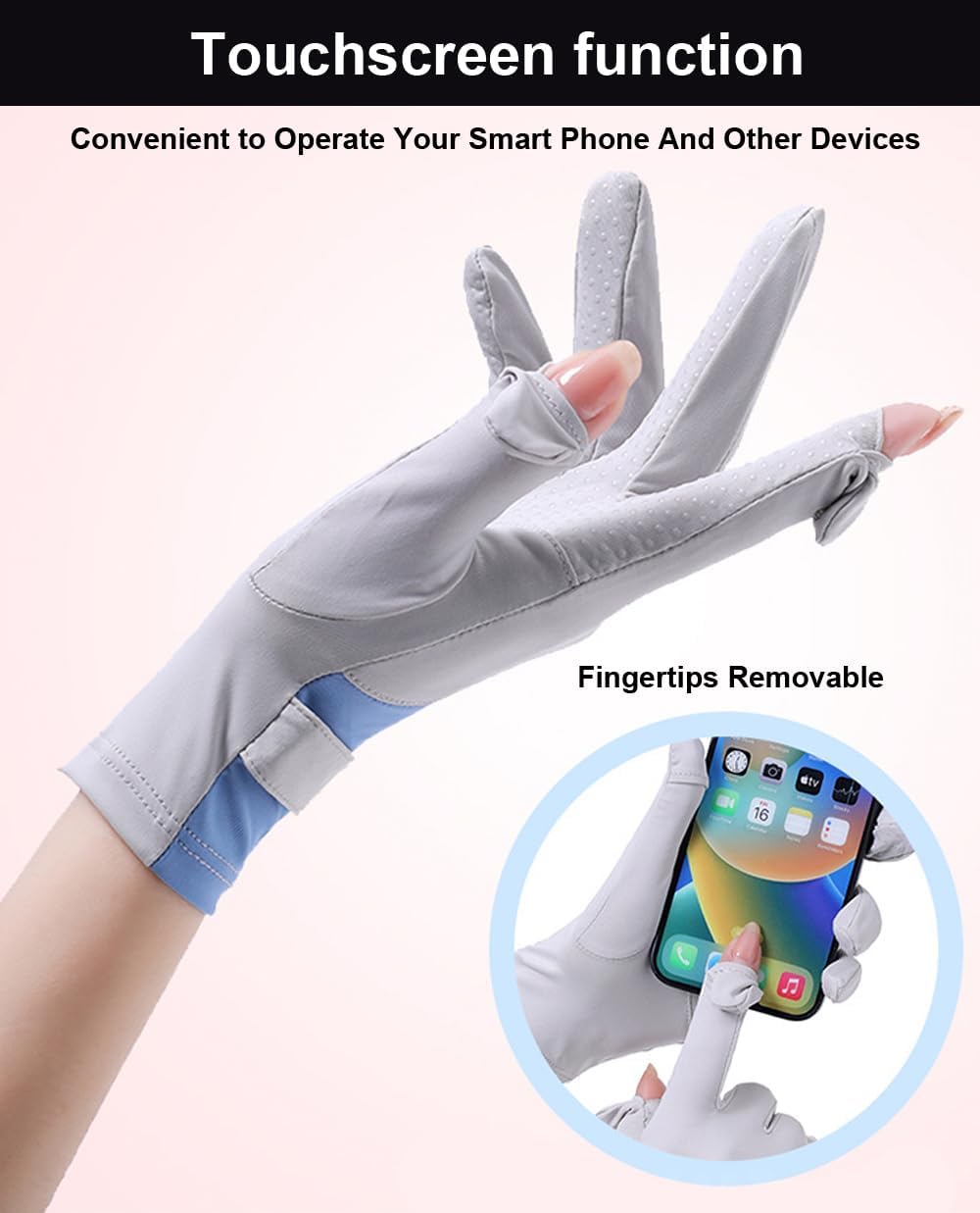 SUJAYU Full Finger UV Protection Gloves - Breathable Sun Gloves for Women, Cycling & Driving