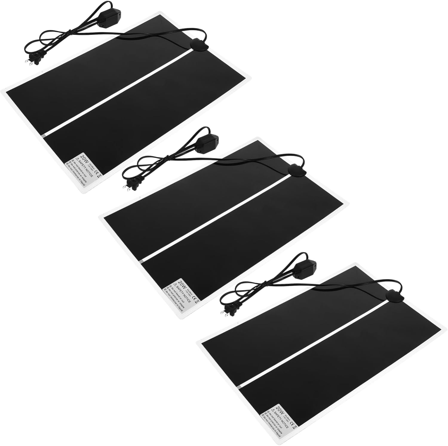 Totority 3pcs Reptile Heating Pad Temperature Control Heat Mat for Snake Tank Lizards and Crab Terrarium Compatible Voltage System