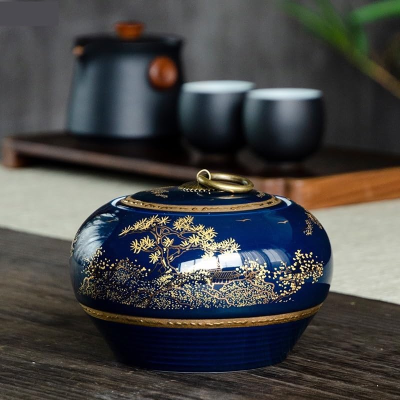 Organizer na herbatę niebieski ceramiczny pojemnik na herbatę zamknięty słoik na herbatę pojemnik na herbatę pojemnik na herbatę organizer na herbatę pudełko na żywność pudełko na cukierki
