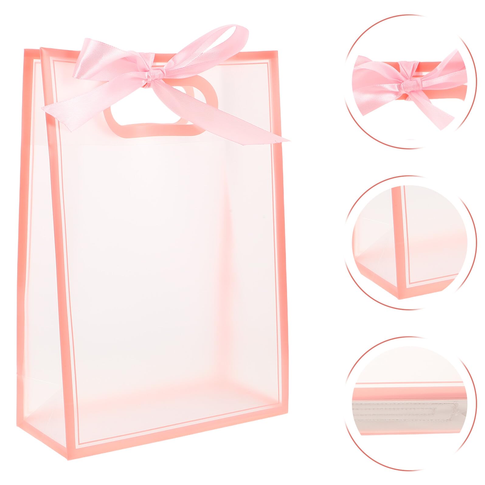 Bolsas de Obsequio Transparentes Rosas Plegables 15piezas Poliéster