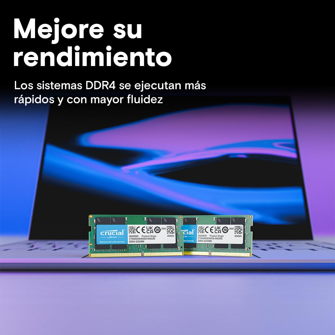 Crucial RAM DDR4 8GB 3200MHz SODIMM CL22, Memoria para Ordenador Portátil/Laptop, Mini PC (o 2933MHz / 2666MHz) - CT8G4SFRA32A