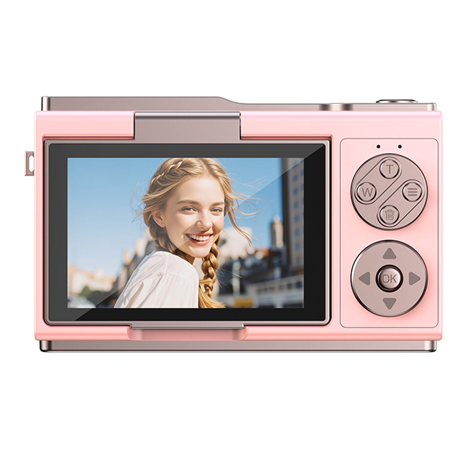 GOWENIC 4K Digital Camera for Photography 48MP Autofocus Vlogging Camera for Video 3 Inch Flip Screen Travel Cameras 18X Zoom Anti Shake Compact Cameras (Pinkish)-picture-27
