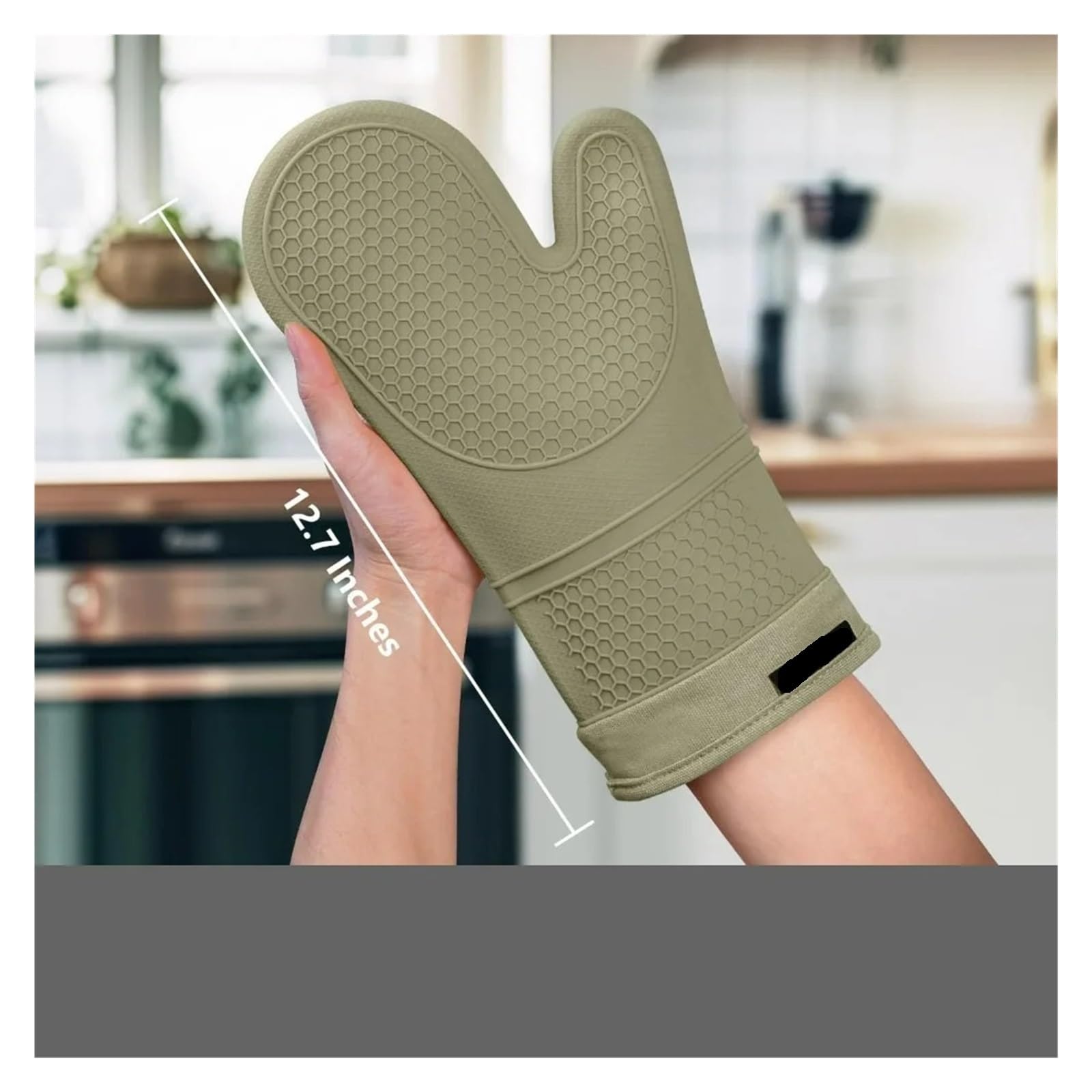 Set de guantes de horno de silicona, 12.7 pulgadas, mini guantes de pinza | Incluye salvamanteles de panal; silicona, lana, Kevlar, algodón, neopreno y lona