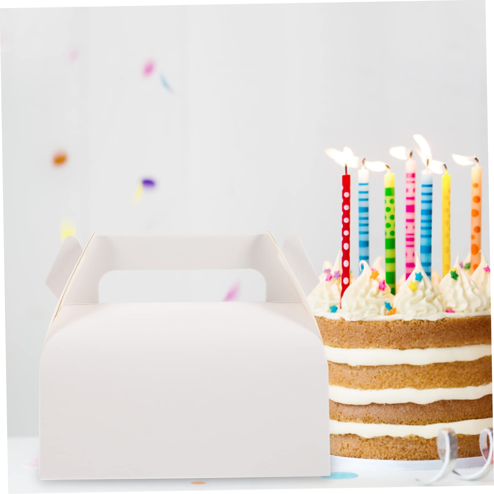 SHOWERORO 50piezas Cajas De Plegables De Cartón Para Pasteles y Postres Para Bodas y Fiestas Personalizables y Ventana Transparente