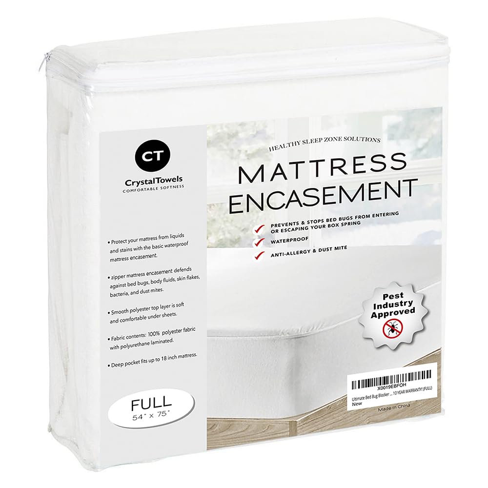CrystalTowels Waterproof Mattress Protector Full Size - mattress protectors and encasements | Mubboo