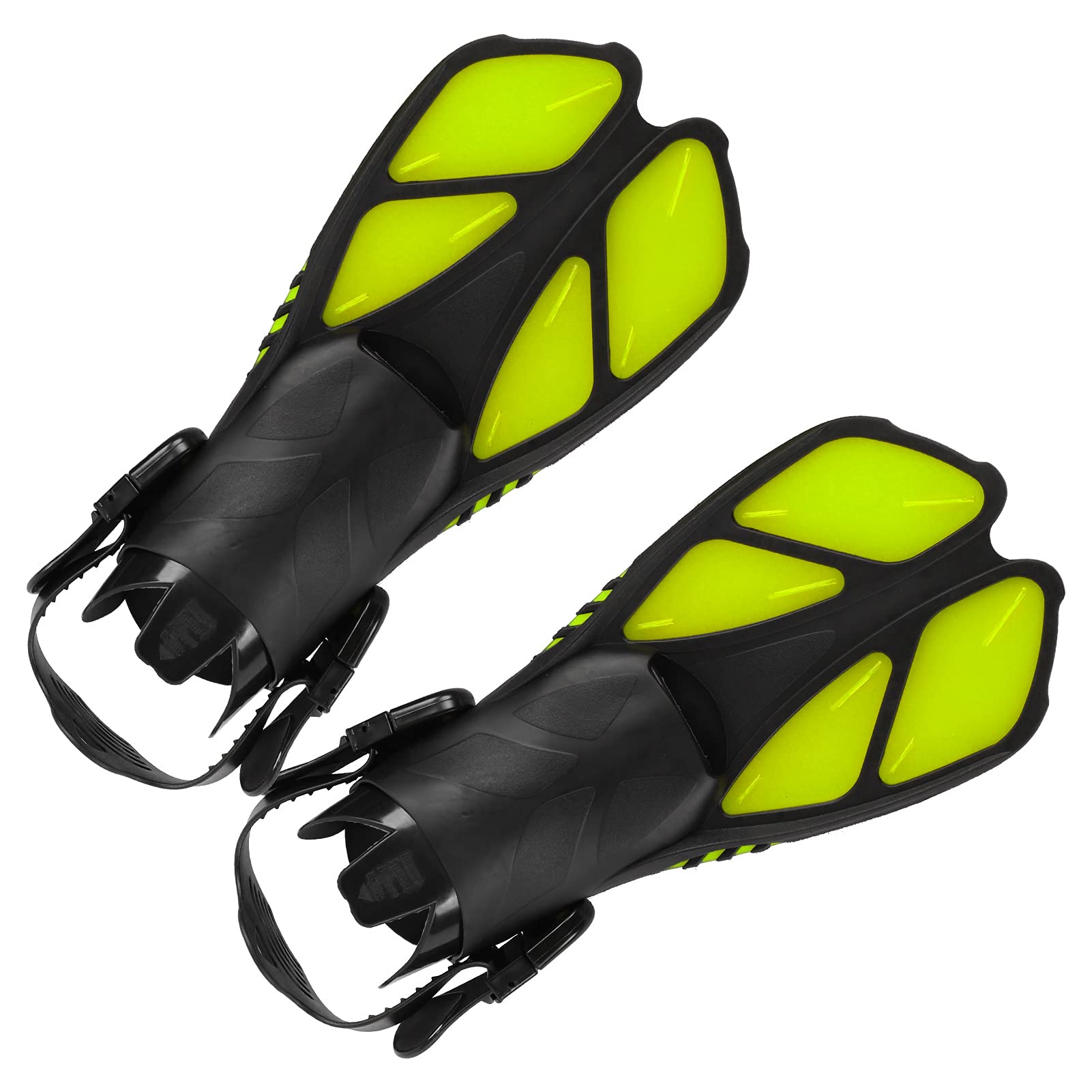 Swim Fins Soft TPR Open Heel Long Diving Flippers Green (M)