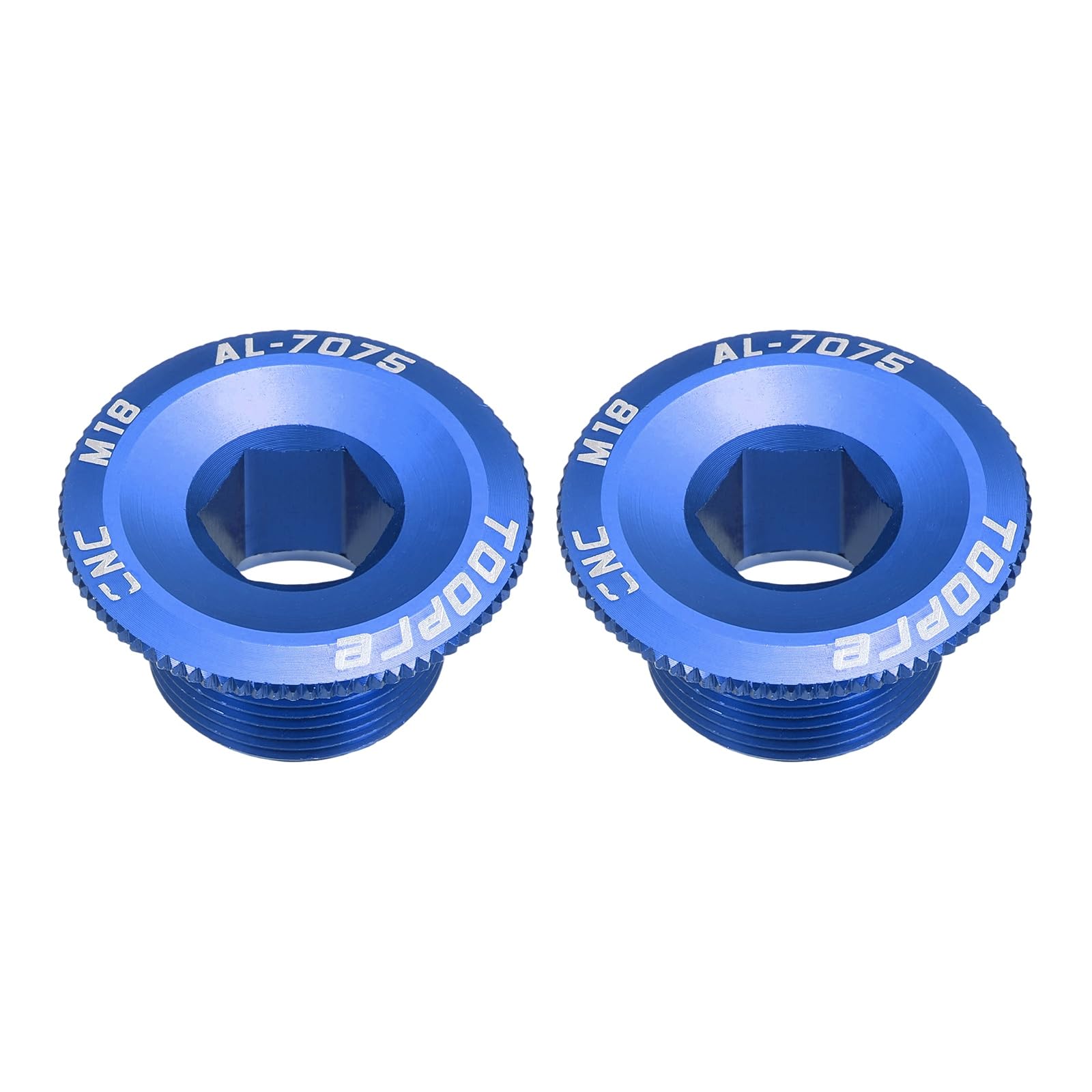 sourcing map 2pcs Bike Crank Cover Screw M18 Aluminum Alloy Bicycle Crank Fixing Bolt Crankset Arm Chainwheel Screws for Mountain Bike, Blue