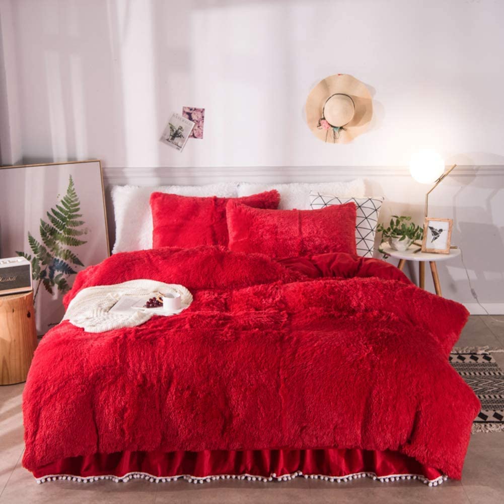 fuzzy red comforter