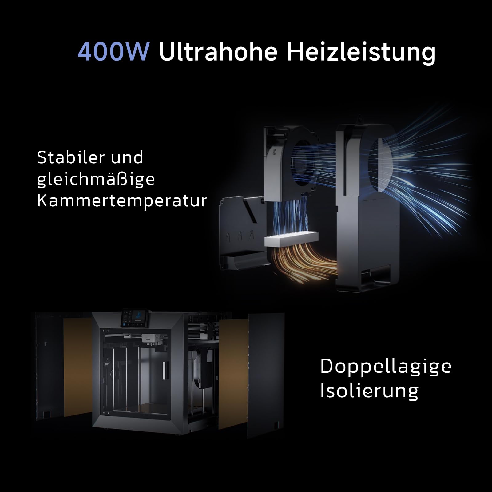 QIDI PLUS4 Stampante 3D, stampa ad alta velocità fino a 600 mm/s,riscaldamento della camera a 65℃, estrusore diretto a 370℃ con ugello integrato,supporto per filamenti PPS-CF, 305 * 305 * 280mm