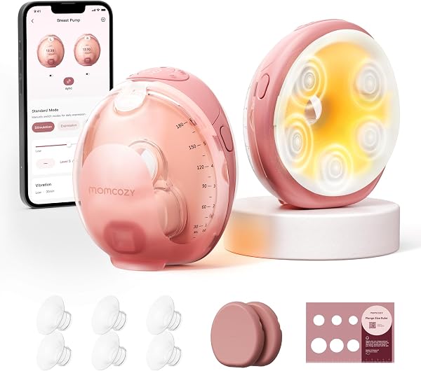 Momcozy Wellness 1 Wearable Breast Pump, Warm-Massage Hands-Free Pump with…
