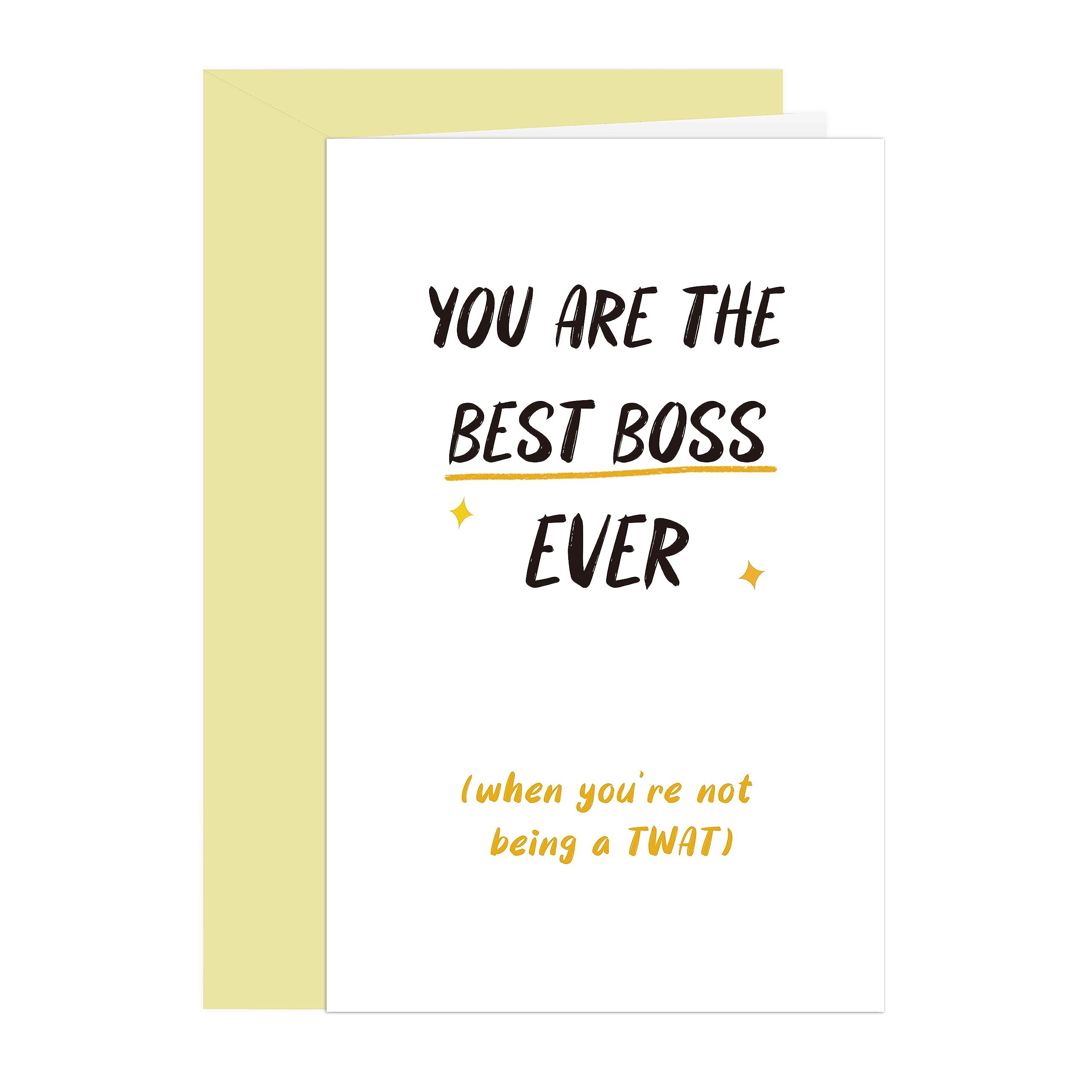 Funny Thank You Card for Boss, Hilarious Boss Manager Birthday Gift, Rude Boss Day Card, Naughty Card From Employee, Best Boss Ever Card