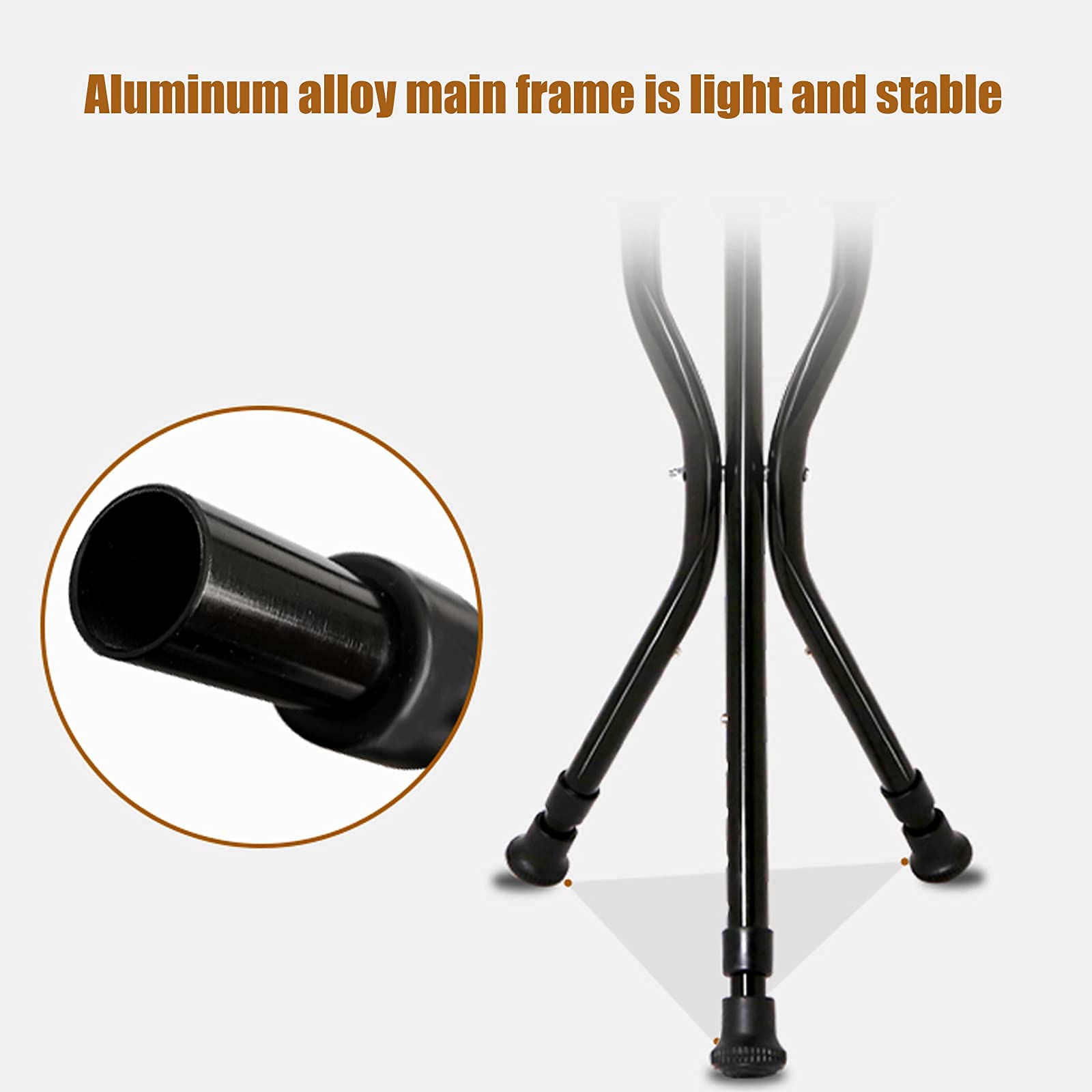 Bastón Plegable con Asiento, bastón Ligero Ajustable de Tres Patas con luz LED, para Personas Mayores, Ayuda para Viajes al Aire Libre Star of Light