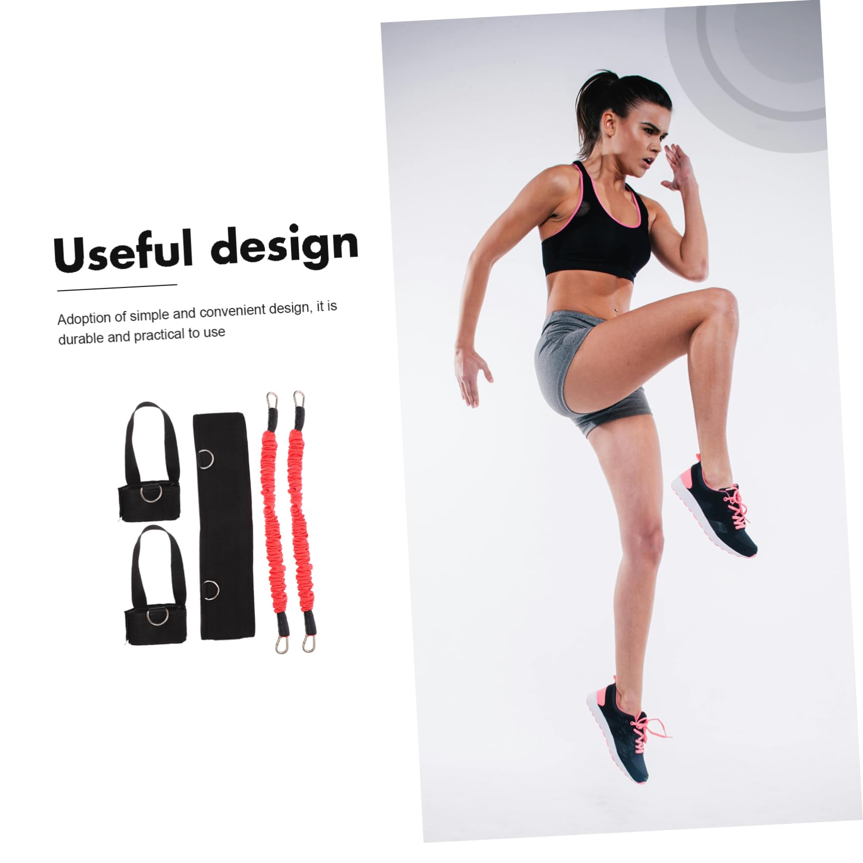 Fasce Resistenza per Caviglie Neoprene e Rigenerata Allenamento Indoor per Gambe e Salto Kit Portatile per