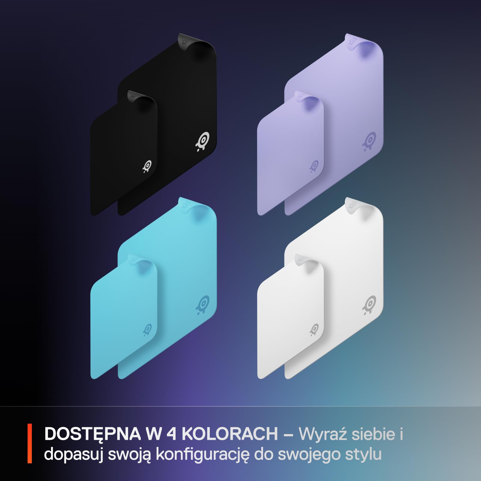 SteelSeries QcK, gamingowa podkładka, średnia - Biała - Antypoślizgowa silikonowa podstawa - Topowe śledzenie, stabilność - opt. dla czujników gamingowych - 320x270 mm - FPS, MOBA, RTS, MMO