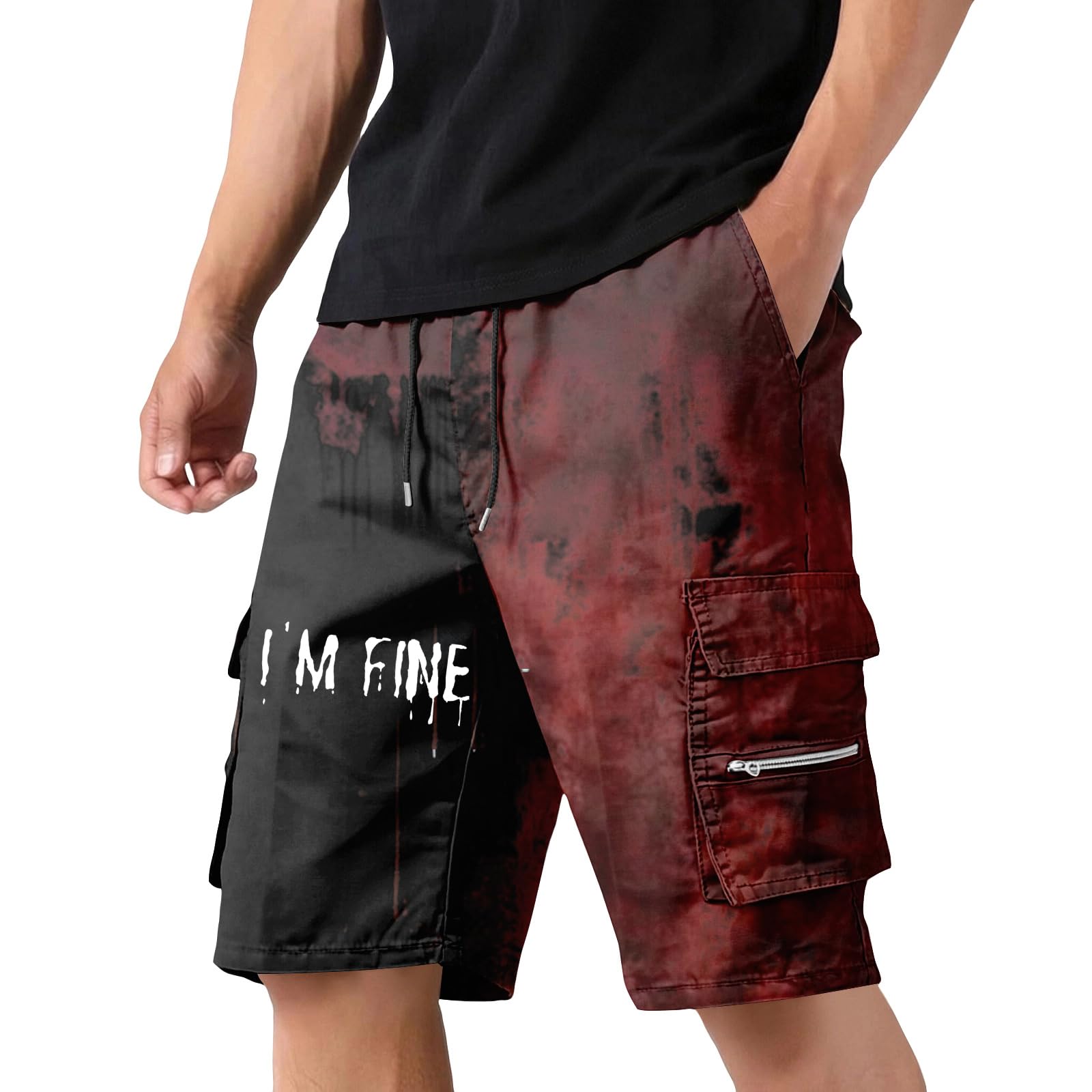 Bermuda cargo homme coupe ample élastique confort Halloween
