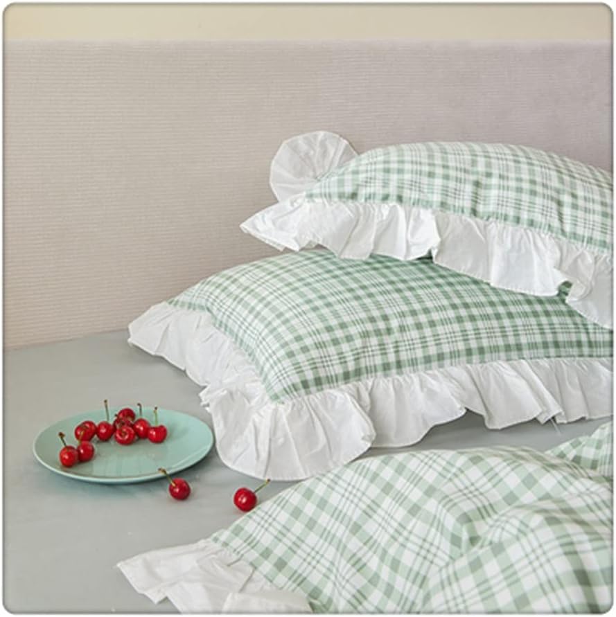 Small and Fresh Lace Bedspread Princess Bed Cover Cotton Without Pillowcase Single King Size Bed Pillow Cover(Style C)