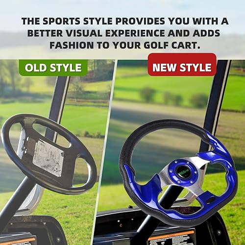 Vista 17 de RASTP Volante de carrito de golf de 12.6 pulgadas/12.598 in para Club Car DS y Club Car Precedent EZGO Yamaha Carritos de golf, rojo Estilo B- Rojo