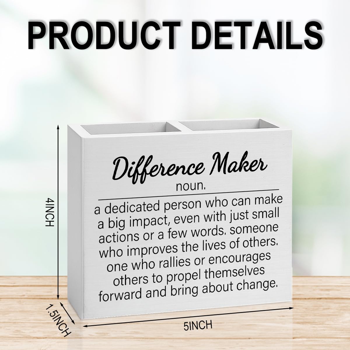 Difference Maker Bosses Day Regali per donne uomini manager divertente decorazione per ufficio per le donne portamatite in legno decorazioni per la festa del capo nazionale regali per leader risorse