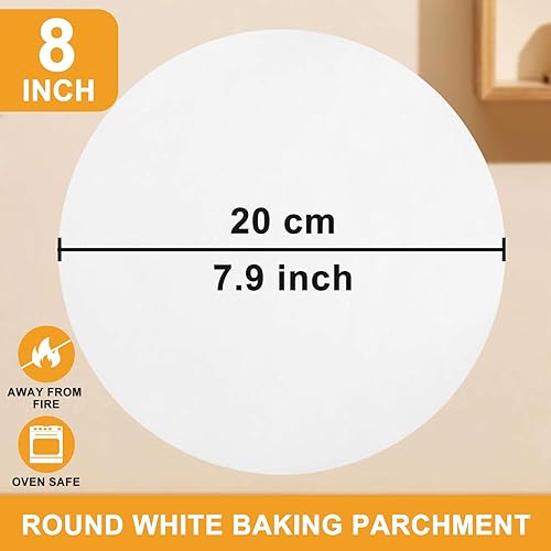 Miniatura 2 de 150 unidades de papel pergamino de 8 pulgadas, papel pergamino para hornear, papel pergamino antiadherente YUFDA para hornear, papel pergamino