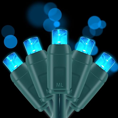 Everfit Lighting - Luces pequeñas de Navidad, serie para exteriores, para patio, jardín, fiestas y decoración de temporada, 50 luces LED, cable