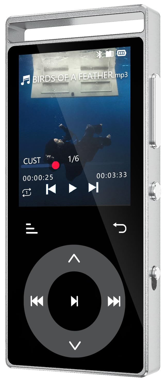 90GB Reproductor MP3 Bluetooth 5.3, MP3 Player de HiFi para (Argento)